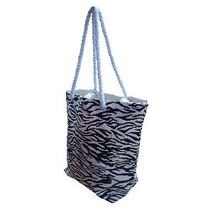 Zebra Print Canvas Tote Bag