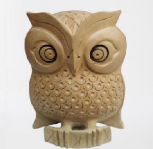 Wooden Owl Statue