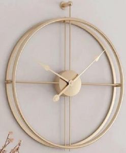 Gold round hanging wall clock