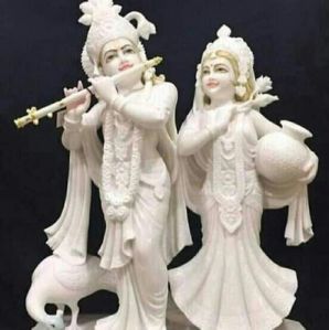 24 Inch Marble Radha Krishna Statue