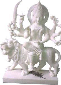 27 Inch Marble Sherawali Mata Statue