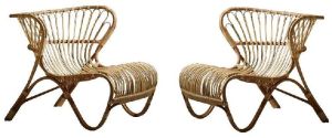 Set of 2 Bamboo Cane Chair