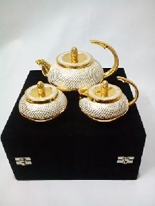 Brass Two Tone Tea Set