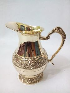 Embossed Brass Jug