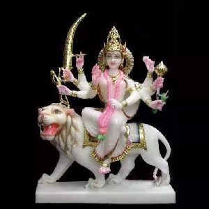 Marble Sherawali Mata Statue