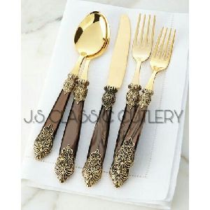 gold plated cutlery set