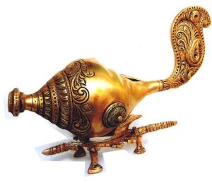 Brass Shankh with Stand