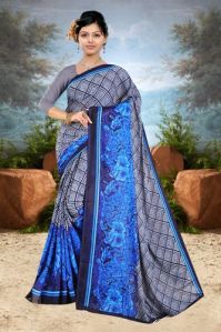 Saraswati Print Renial Work Synthetic Sarees