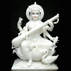 White Marble Saraswati Statue