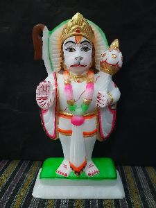 White Marble Standing Hanuman Statue