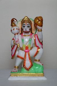 White Marble Veer Hanuman Statue