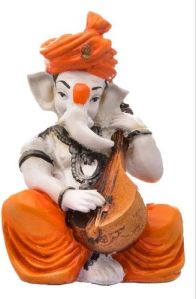 Lord Ganesha Playing Veena Statue