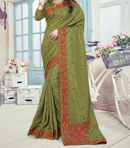 Resham Work Wedding Saree