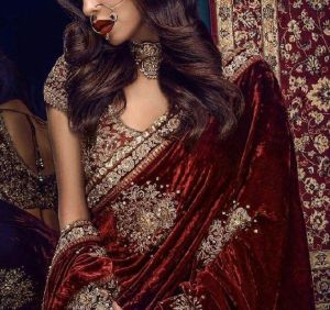 Velvet Wedding Saree