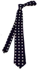 White Polka Tie