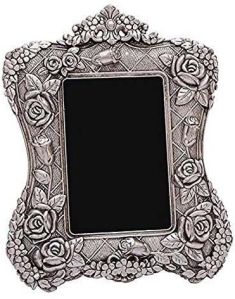 white metal photo frame