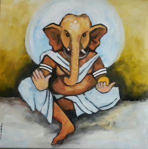 Ganesha oil painting