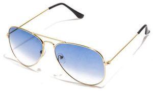 L.O.F. Lords of Fashion Gold Aviator Full Rim Anti-Reflective Coating Sunglasses for Men