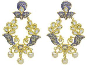 Traditional Gold Plated Meenakari Earrings