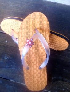 Ladies Orange Rubber Slippers