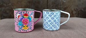 HAND PAINTED ENAMLWARE MUG