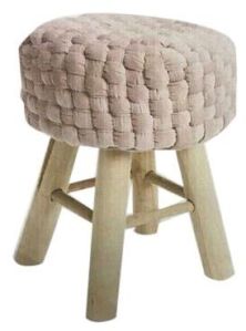 Wooden Pouffe Stool