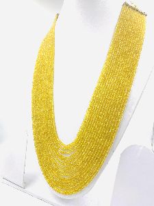 Yellow Sapphire 15 Strand Necklace