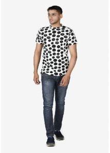 Black dot spot cotton t-shirt