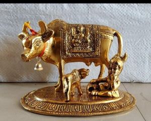 White Metal Decorative Cow Statue