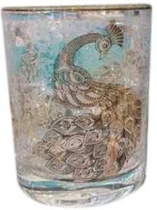 Peacock Engraved Glass