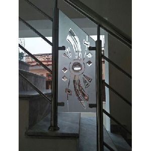 Railing Engraved Glass