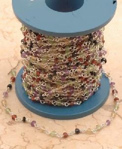 Multi Semi Precious Beaded Chain