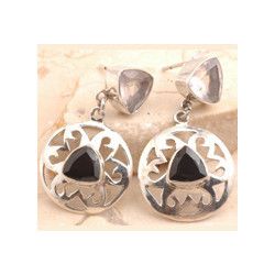 silver gemstone earrings