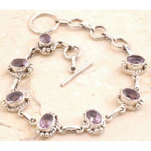 Sterling Silver Amethyst Bracelet