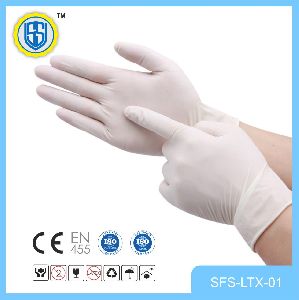 White Latex Medical Examination Gloves