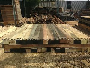 Railway wooden sleepers