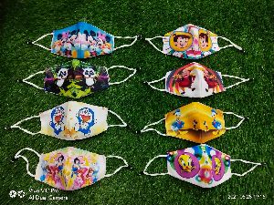 kids adjustable elastic cartoon print face mask