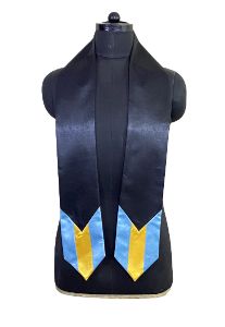 Graduation stole three color Sky blue, black, yellow