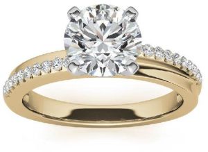 Round Moissanite Bypass Engagement Ring