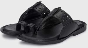 Mens Leather Round Toe Kolhapuri Sandals