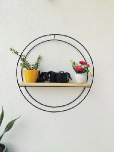 Single Tier Round Metal Wall Shelf