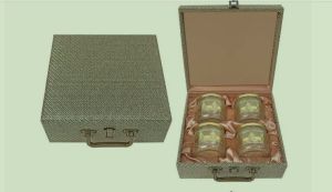 Grey Wooden Suitcase Dry Fruit Box