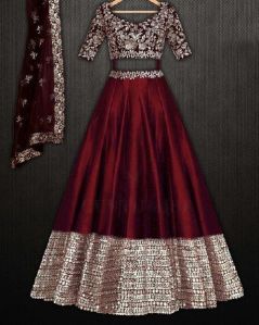 Maroon Colored Party Wear Lehenga Choli