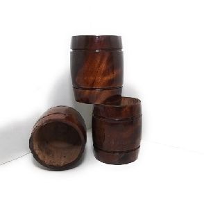 wooden round glass