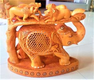 Wooden Carving Elephant Statue