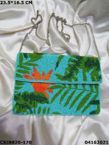 Tropical Boho Beaded Bag