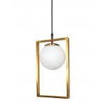 Gold Rectangular Ring Hanging Light