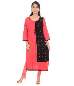 Rayon Cotton Embroidered Kurti