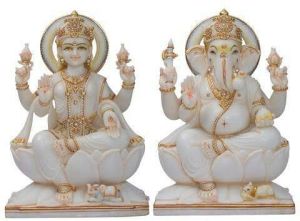 Marble Laxmi Ganesh Statue