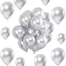 HIPPITY HOP SILVER CHROME BALLOON 12 INCH PACK OF 50 FOR PARTY DECORATION